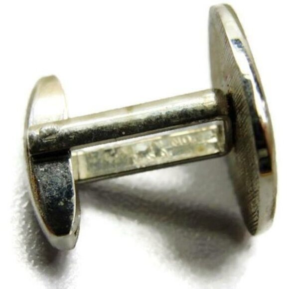 Foster Vtg 925 Sterling Silver Black Trim Cufflinks Shirts Tux Wedding Men Used - Picture 8 of 10